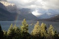 St. Mary Lake and wild goose island in Glacier national park,Montana,USA Royalty Free Stock Photo