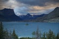 St. Mary Lake and wild goose island in Glacier national park,Montana,USA Royalty Free Stock Photo