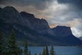 St. Mary Lake and wild goose island in Glacier national park,Montana,USA Royalty Free Stock Photo