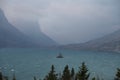 St. Mary Lake and wild goose island in Glacier national park,Montana,USA Royalty Free Stock Photo