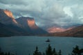 St. Mary Lake and wild goose island in Glacier national park,Montana,USA Royalty Free Stock Photo