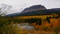 St Mary River And Single-shot Mountain, Autumn in Glacier National Park