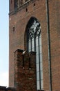 St. Mary`s Basilica in Gdansk fragment of the building wall detail element