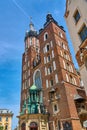 St. Mary`s catholic church Bazylika Mariacka in Krakow, Poland Royalty Free Stock Photo
