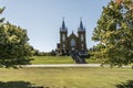 St. Mary`s church and the cross Wilno Ontario Canada sunny day blue sky Royalty Free Stock Photo