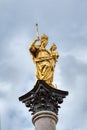 Marian column on the Marienplatz square Munich, Bavaria, Germany Royalty Free Stock Photo