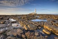 St Mary's Lighthouse near Whitley Bay in Northumberland at sunse Royalty Free Stock Photo