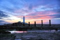 St Mary's Lighthouse and Posts Royalty Free Stock Photo