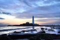 St Mary's Lighthouse and Sea Royalty Free Stock Photo