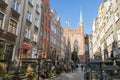 St. Mary`s Street and Church in Gdansk Royalty Free Stock Photo