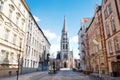 St. Mary`s street and church in Katowice, Silesia, Poland