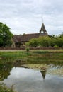 St Mary the Virgin Church. Village Pond. Buckland, Surrey. UK