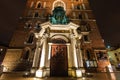 St. Mary's Basilica (Church of Our Lady Assumed into Heaven) in Krakow, Poland at night Royalty Free Stock Photo