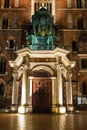 St. Mary's Basilica (Church of Our Lady Assumed into Heaven) in Krakow, Poland at night Royalty Free Stock Photo