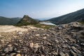 St Marys Glacier view, including the rocks and lake of the Arapaho National Forest of Colorado