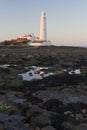 St Marys Lighthouse and Island at Whitley Bay, North Tyneside, England, UK.