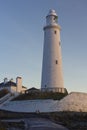 St Marys Lighthouse and Island at Whitley Bay, North Tyneside, England, UK. Royalty Free Stock Photo