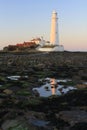 St Marys Lighthouse and Island at Whitley Bay, North Tyneside, England, UK.