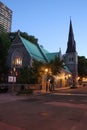 St-Matthews Church in Old Quebec. Tourism in Canada. Old Quebec city.