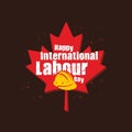 1st May Banner - Happy International Labour Day on Canadian Flag Royalty Free Stock Photo