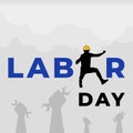 1st May Labor Day greeting with hands of labourers representing power. Vector illustration of labour day concept with tricolor Ind