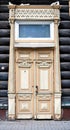 1st of May 2016, Russia, Tomsk, old fashioned door of wooden house