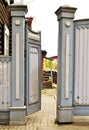 1st of May 2016, Russia, Tomsk, wooden vintage gate of old houses