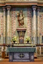 St. Michael above altar of Mission San Miguel Royalty Free Stock Photo