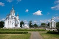 St Michael the Archangel Church and old city park, Beryoza, Belarus. Royalty Free Stock Photo