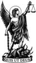 St Michael the Archangel illustration defeating the devil. Royalty Free Stock Photo