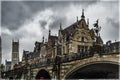 St Michael bridge in stormy weather. Ghent, Belgium