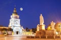 St Michael church at night in Kiev