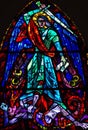 St. Michael conquers Evil Stained glass Royalty Free Stock Photo