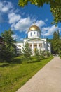 The city of Pechora. Cathedral of St. Michael the Archangel in the Uspensky Pskov-Pechersk Monastery Royalty Free Stock Photo