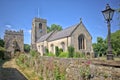 St Nicholas Church and Marmion Tower. West Tanfield, North Yorkshire. Royalty Free Stock Photo