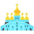 St. Michael`s Golden-Domed Monastery icon, Ukraine related vector illustration