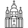 St. Michael`s Golden-Domed Monastery icon, Ukraine related vector illustration