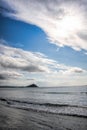 St Michael`s Mount against sunset near Penzance in Cornwall Royalty Free Stock Photo