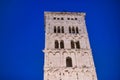 St Michael Tower at night in Lucca, Italy