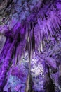 St. Michaels Cave geological shapes purple Gibraltar Royalty Free Stock Photo