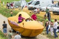 St. Michel Madeleines Vehicle on a Cobblestone Road- Tour de France 2015