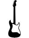 ST-Modell e-guitar, electric guitar with machine heads for guitar strings and with white pickguard. Electric musical instrument de Royalty Free Stock Photo