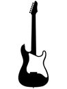 ST-Modell e-guitar, electric guitar with machine heads for guitar strings and with white pickguard. Electric musical instrument de Royalty Free Stock Photo