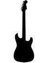 ST-Modell e-guitar, electric guitar with machine heads for guitar strings. Electric musical instrument detailed realistic silhouet Royalty Free Stock Photo