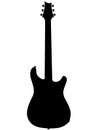 ST-Modell e-guitar, electric guitar with machine heads for guitar strings. Electric musical instrument detailed realistic silhouet Royalty Free Stock Photo