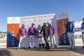 Awards ceremony at the Snow Polo World Cup St.Moritz 2024 finals Royalty Free Stock Photo