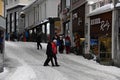 ST MORITZ, SWITZERLAND - DECEMBER 30 2017 - Luxury town crowded of tourists for new years eve Royalty Free Stock Photo