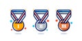 1st 2nd 3rd medal first place second third award winner badge guarantee winning prize ribbon symbol sign icon logo template Vector Royalty Free Stock Photo