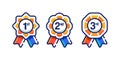 1st 2nd 3rd medal first place second third award winner colorful badge guarantee winning prize ribbon symbol sign icon logo