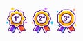 1st 2nd 3rd medal first place second third award winner colorful badge guarantee winning prize ribbon symbol sign icon logo